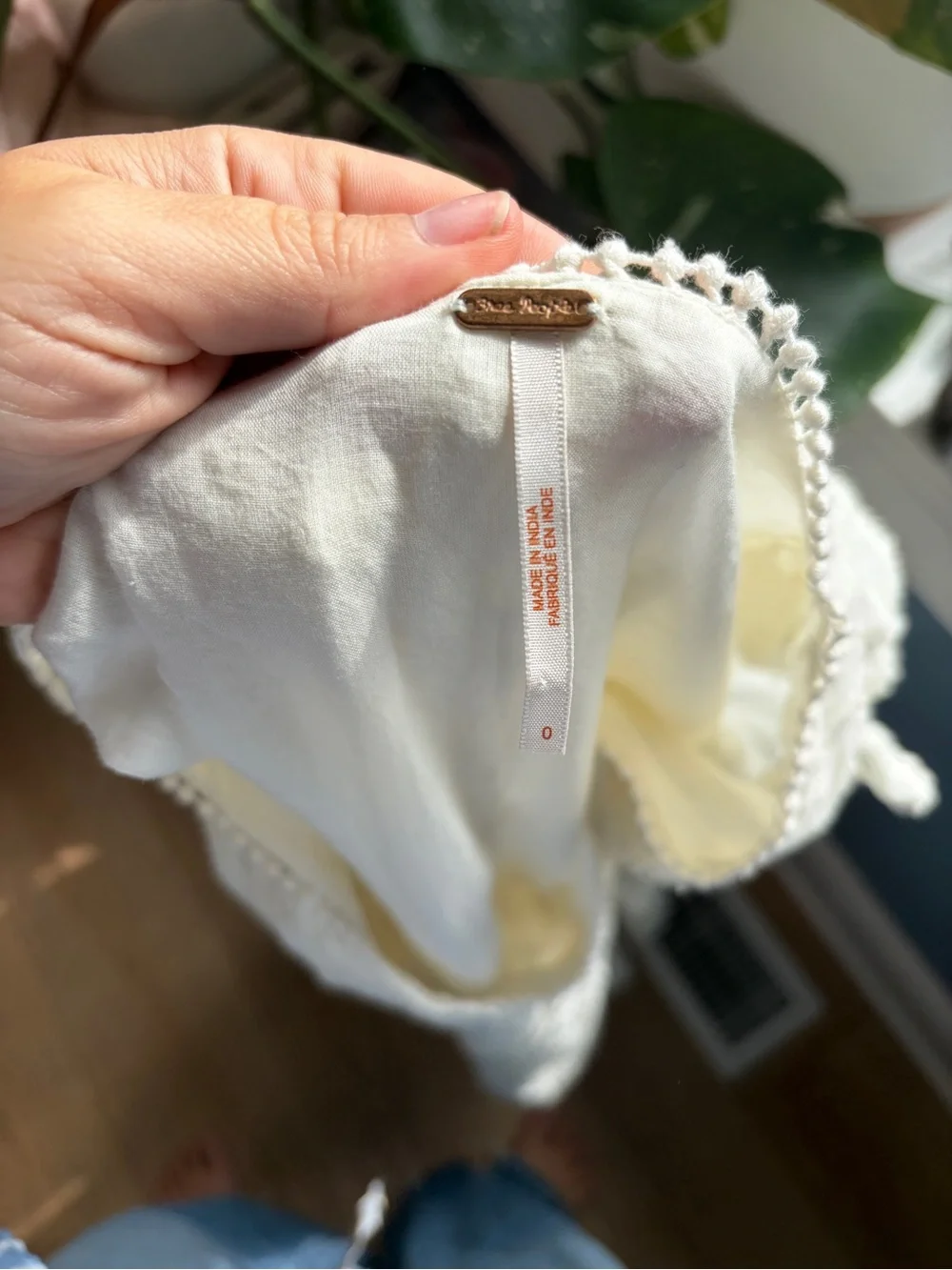 Free People Isabella Mini Dress Ivory Embroidered Ruffle Boho Size 0
